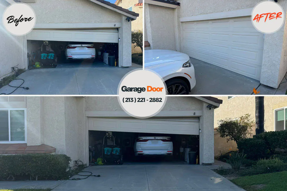 Before and after: garage door repair Park City, KS